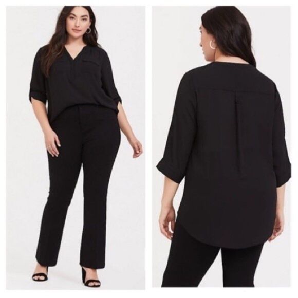 torrid Tops - TORRID Black Georgette Pullover Tunic NWT
